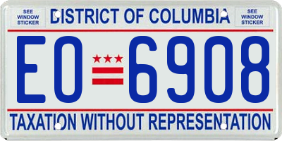 DC license plate EO6908