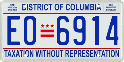 DC license plate EO6914