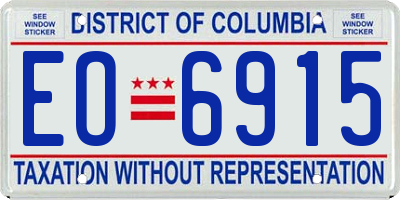 DC license plate EO6915
