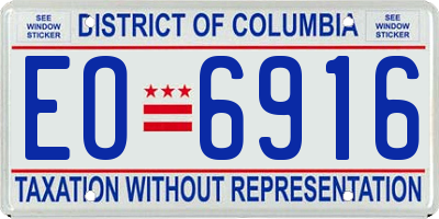 DC license plate EO6916