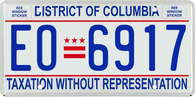 DC license plate EO6917