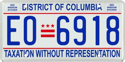 DC license plate EO6918