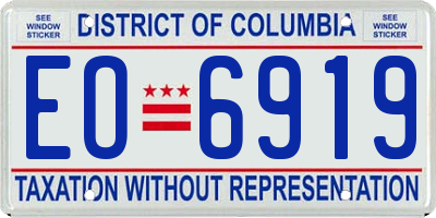 DC license plate EO6919