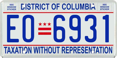 DC license plate EO6931