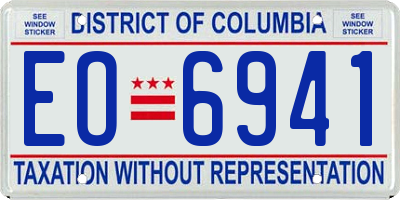 DC license plate EO6941