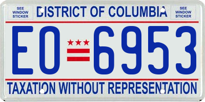 DC license plate EO6953
