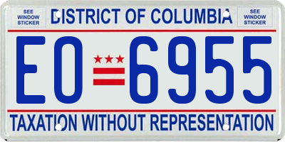 DC license plate EO6955
