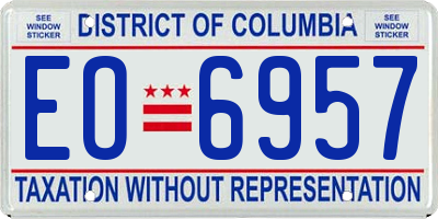 DC license plate EO6957