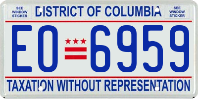 DC license plate EO6959
