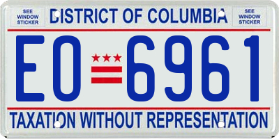 DC license plate EO6961