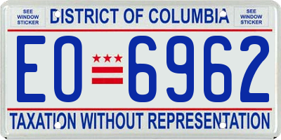 DC license plate EO6962