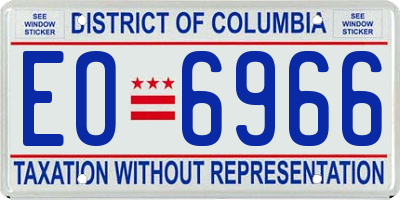 DC license plate EO6966