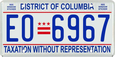 DC license plate EO6967