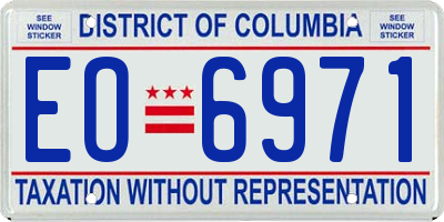 DC license plate EO6971
