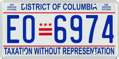 DC license plate EO6974