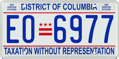 DC license plate EO6977