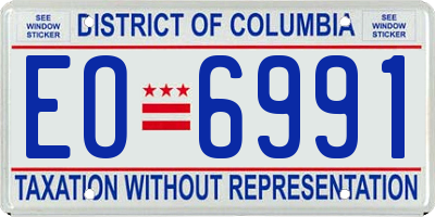 DC license plate EO6991