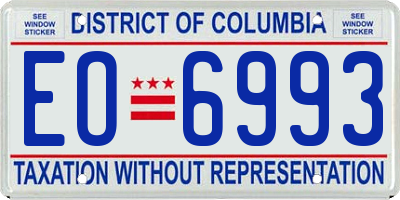 DC license plate EO6993