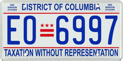 DC license plate EO6997