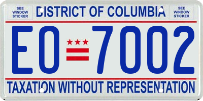 DC license plate EO7002