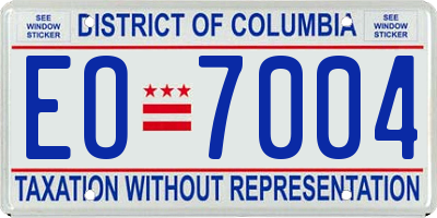 DC license plate EO7004