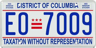 DC license plate EO7009