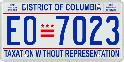 DC license plate EO7023