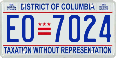 DC license plate EO7024