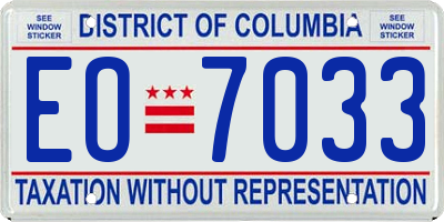 DC license plate EO7033
