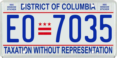 DC license plate EO7035