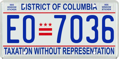 DC license plate EO7036
