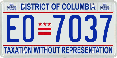 DC license plate EO7037