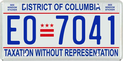 DC license plate EO7041