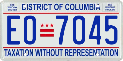 DC license plate EO7045