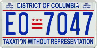 DC license plate EO7047