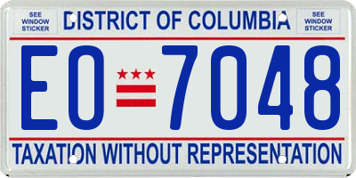 DC license plate EO7048