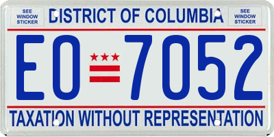 DC license plate EO7052