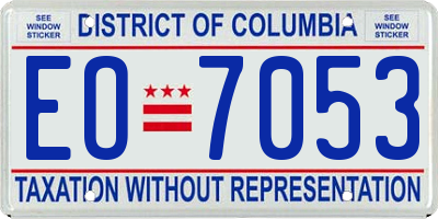 DC license plate EO7053