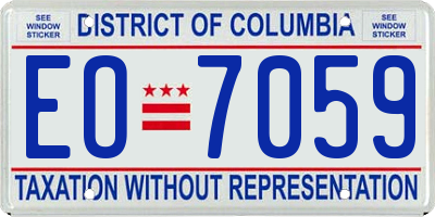 DC license plate EO7059