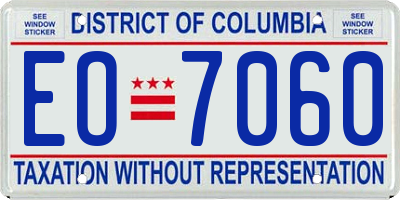 DC license plate EO7060