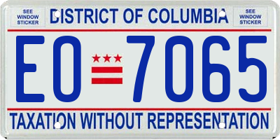 DC license plate EO7065