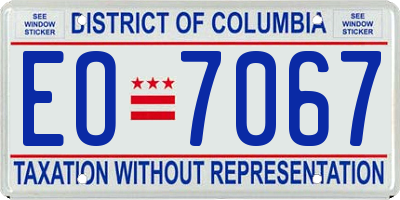 DC license plate EO7067