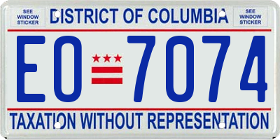 DC license plate EO7074
