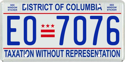 DC license plate EO7076
