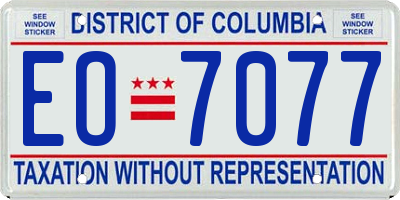 DC license plate EO7077