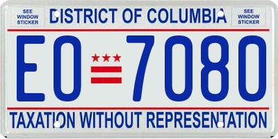 DC license plate EO7080