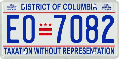 DC license plate EO7082
