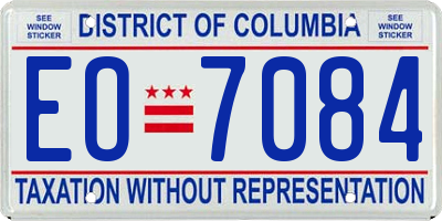 DC license plate EO7084