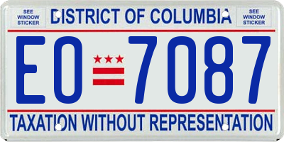 DC license plate EO7087