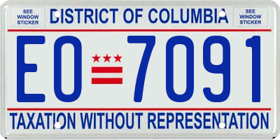 DC license plate EO7091